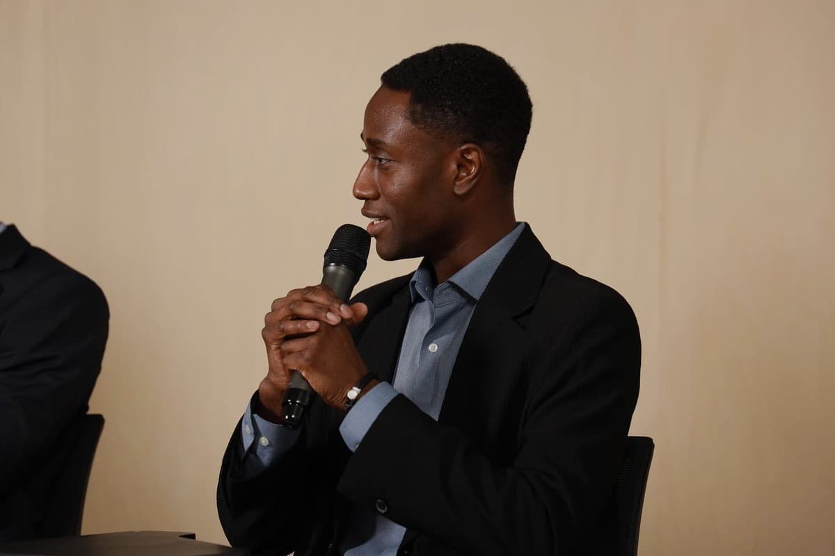 Joel Roberts contributing to a panel discussion